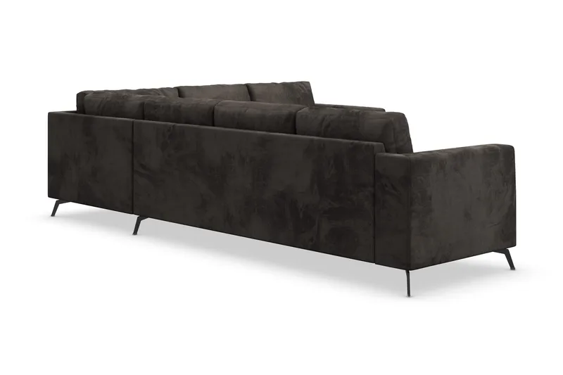 Ocean Lyx 5-sits Vändbar L-formad Hörnsoffa i Sammet - Mörkgrå - Möbler - Vardagsrum - Soffor - Hörnsoffor
