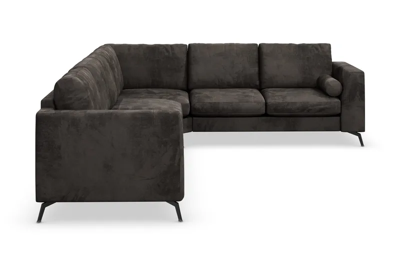 Ocean Lyx 5-sits Vändbar L-formad Hörnsoffa i Sammet - Mörkgrå - Möbler - Vardagsrum - Soffor - Hörnsoffor
