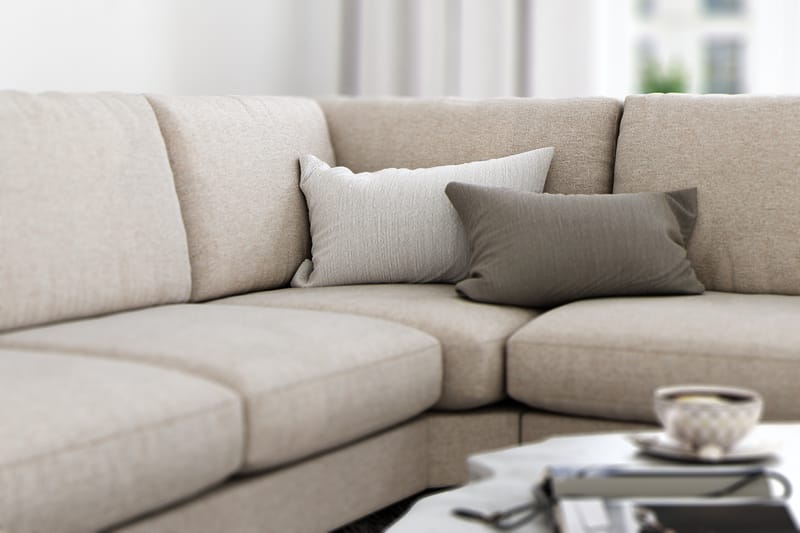 Ocean Lyx 5-sits Vändbar L-formad Hörnsoffa i Tyg - Beige - Möbler - Vardagsrum - Soffor - Hörnsoffor