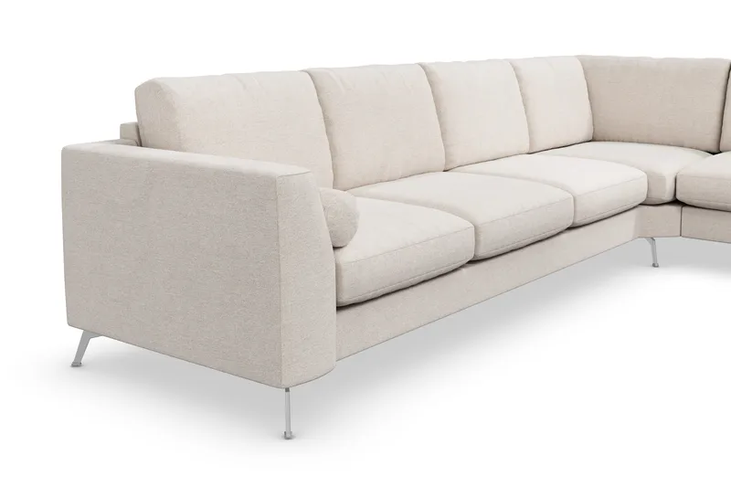 Ocean Lyx 5-sits Vändbar L-formad Hörnsoffa i Tyg - Beige - Möbler - Vardagsrum - Soffor - Hörnsoffor