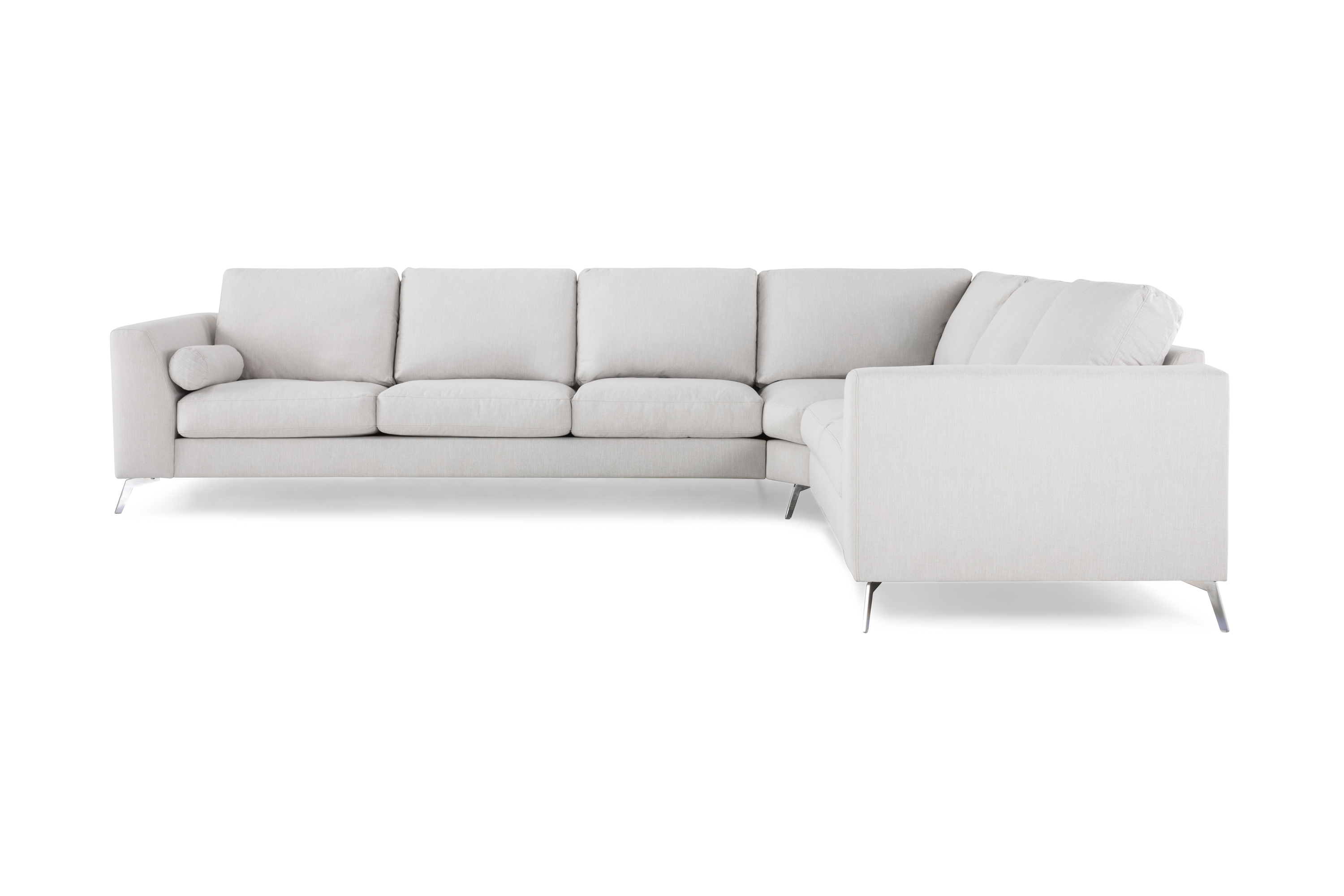 ocean lyx 5-sits vändbar l-formad hörnsoffa i tyg - ljusgrå