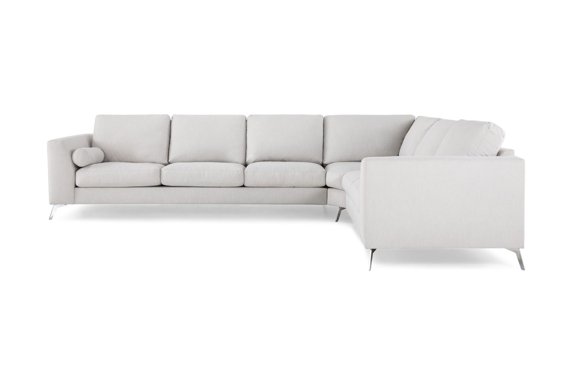 Ocean Lyx 5-sits V&auml;ndbar L-formad H&ouml;rnsoffa i Tyg - Ljusgr&aring;