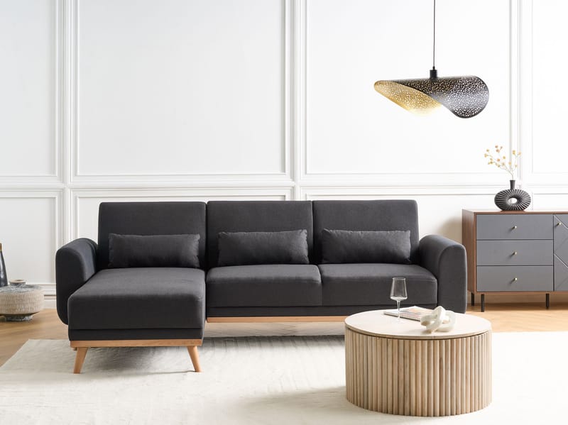 Hörnsoffa Ollsta Högervänd - Svart - Möbler - Vardagsrum - Bäddsoffor - Bäddsoffa divan