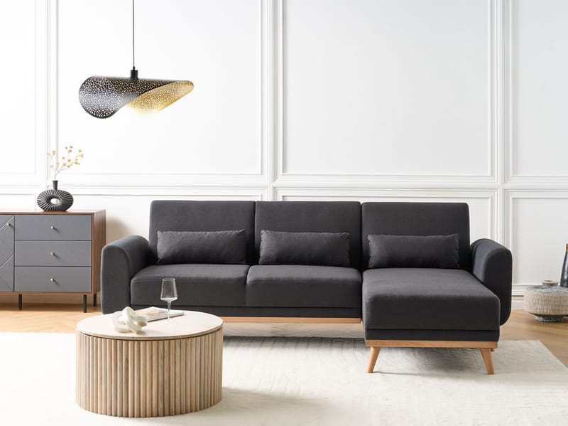 Hörnsoffa Ollsta Vänstervänd - Svart - Möbler - Vardagsrum - Bäddsoffor - Bäddsoffa divan