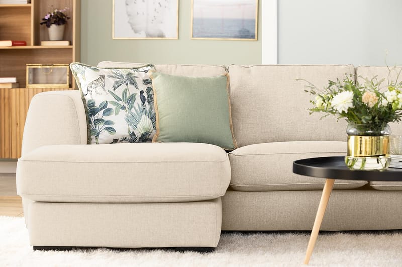 Optus 5-sits Vändbar U-formad Hörnsoffa med divan i Tyg - Beige - Möbler - Vardagsrum - Soffor - Hörnsoffor