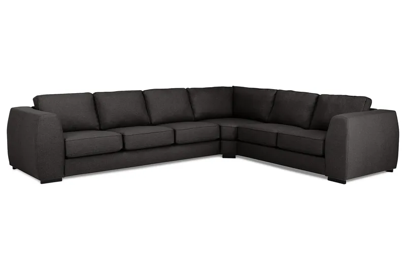 Optus 5-sits Vänstervänd L-formad Hörnsoffa i Tyg - Mörkgrå - Möbler - Vardagsrum - Soffor - Hörnsoffor