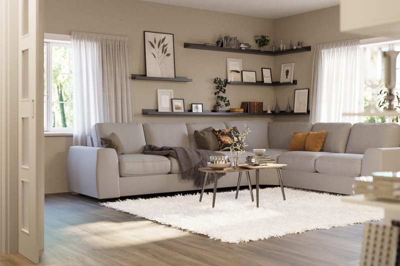 Optus Lyx 5-sits Vändbar L-formad Hörnsoffa i Tyg - Grå - Möbler - Vardagsrum - Soffor - Hörnsoffor