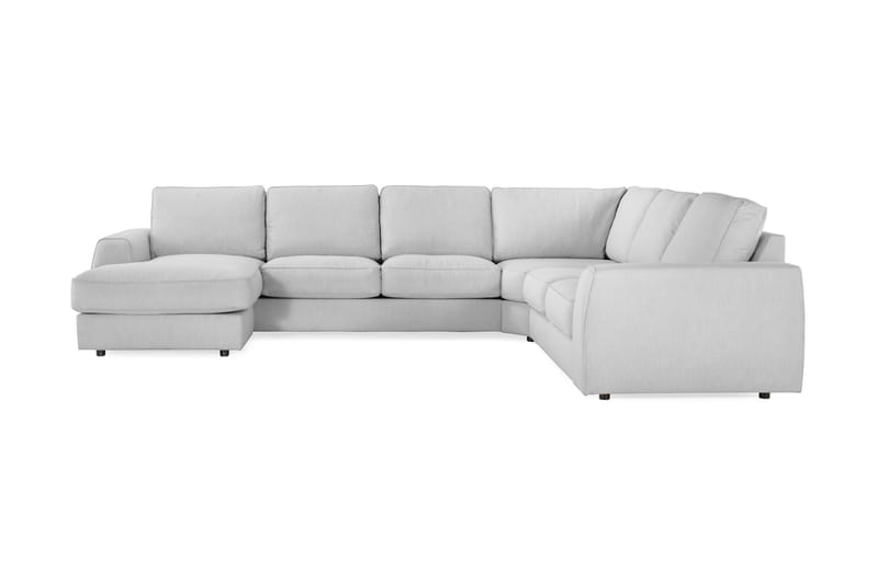 Optus Lyx 5-sits Vänstervänd U-formad Hörnsoffa med divan i Tyg, Grå