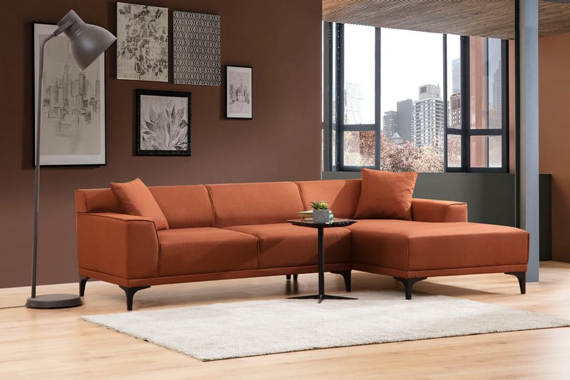 Oshawa Divansoffa 3-sits Orange - Möbler - Vardagsrum - Soffor - Hörnsoffor