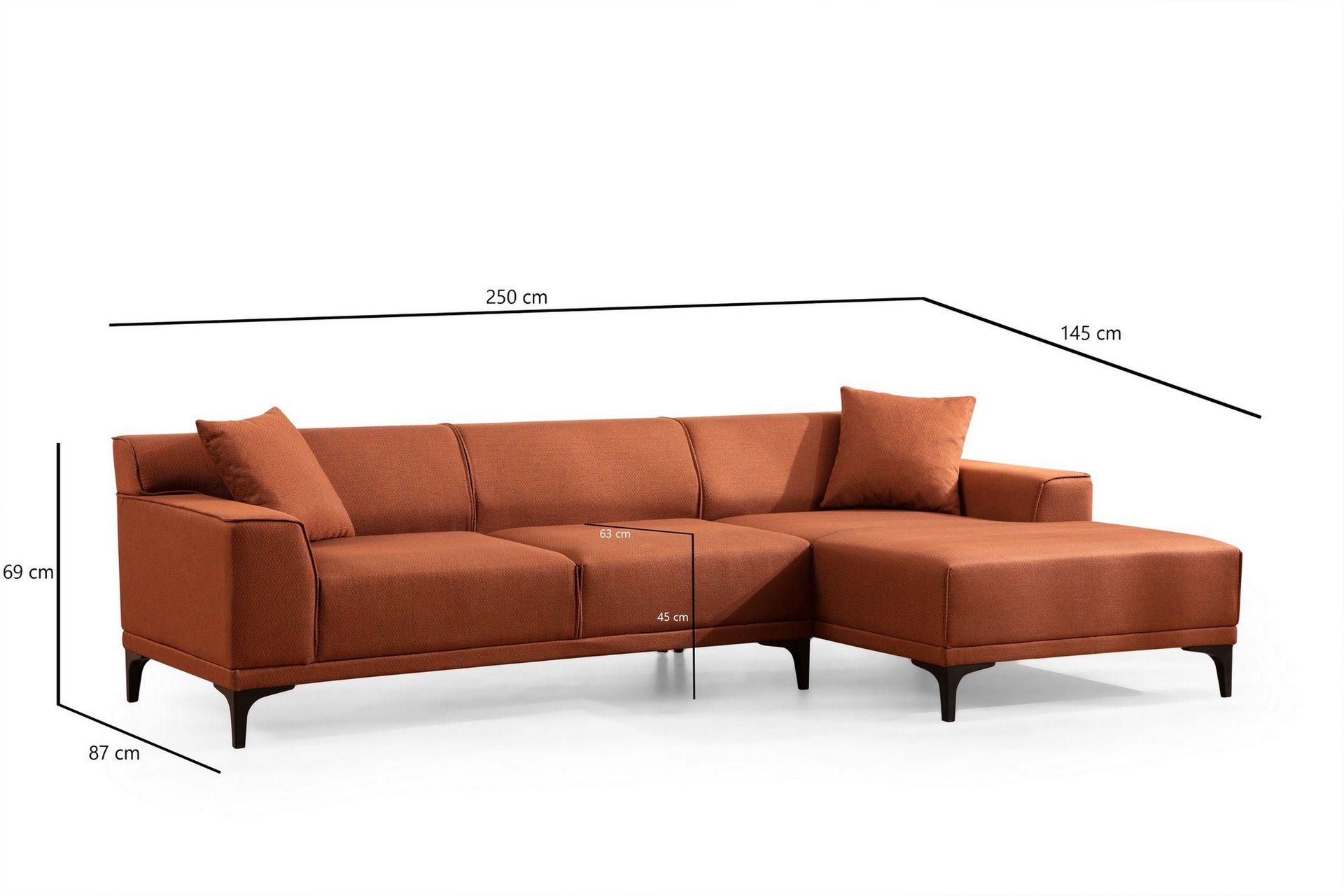 Oshawa Divansoffa 3-sits Orange - Möbler - Vardagsrum - Soffor - Divansoffa & schäslong