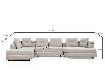 Pavdova Hörnsoffa 4-sits - Ljusgrå - Möbler - Vardagsrum - Soffor - U-soffor