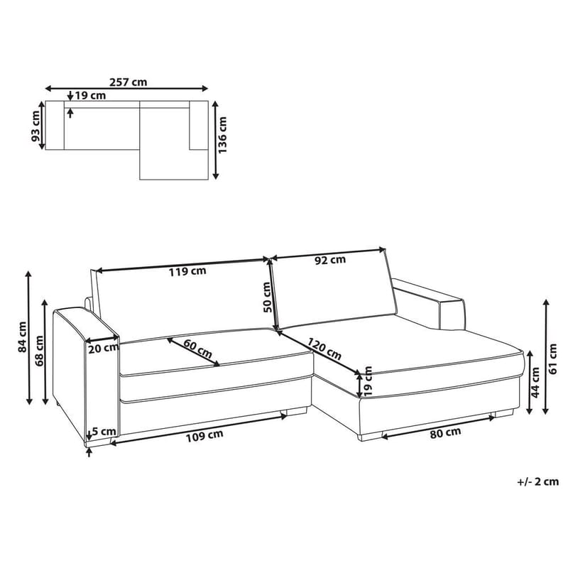 Hörnsoffa Renders - Vit, Svart - Möbler - Vardagsrum - Soffor - Hörnsoffor