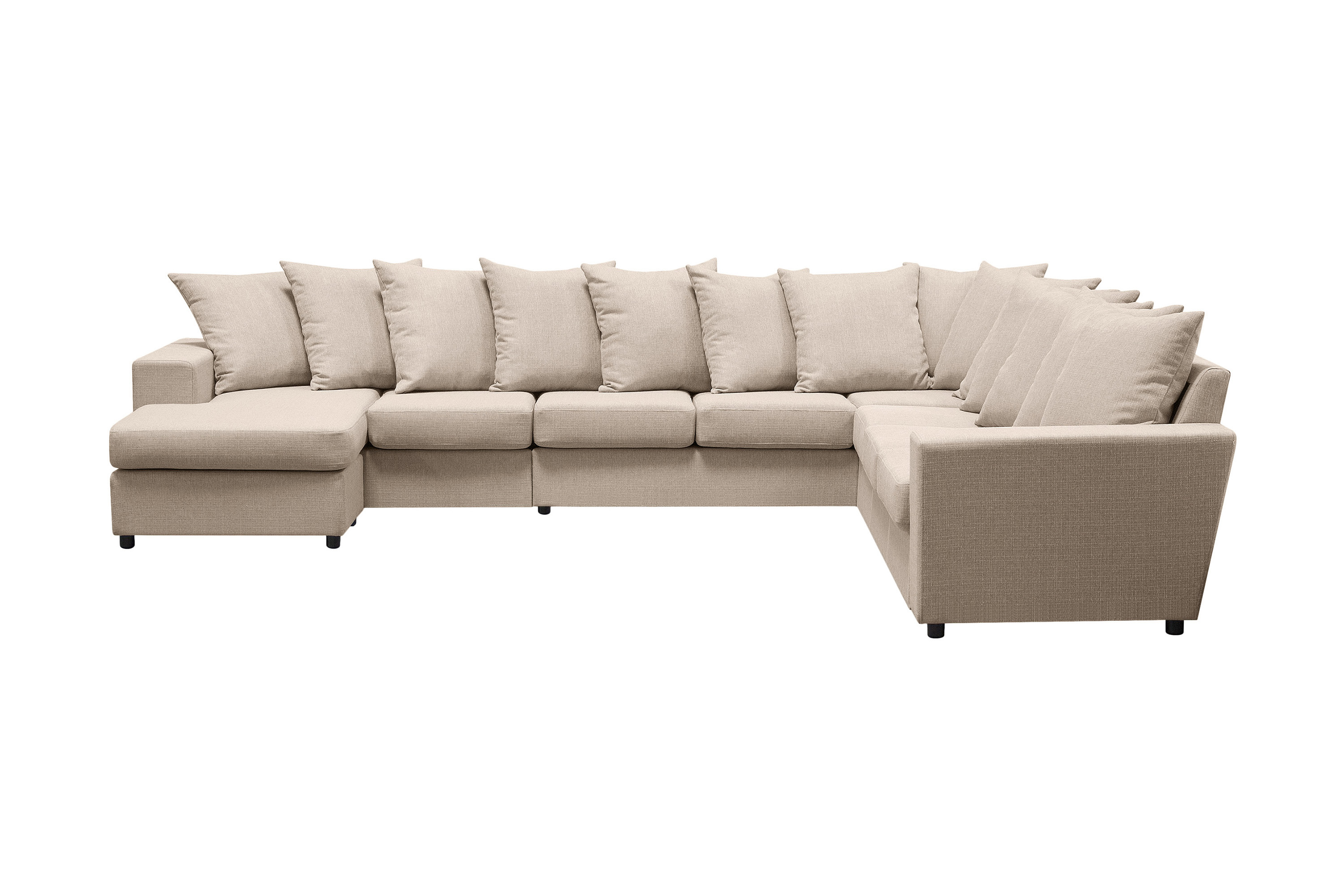 rhapsody hörnsoffa med divan vändbar kuvertkuddar beige -