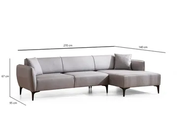 Rossland Divansoffa 3-sits - Grå - Möbler - Vardagsrum - Soffor - Divansoffa & schäslong
