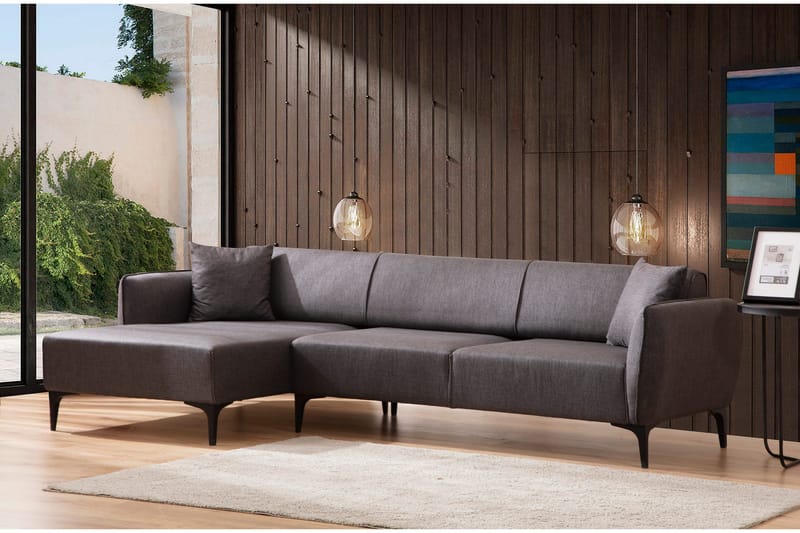 Rossland Divansoffa 3-sits - Mörkgrå - Möbler - Vardagsrum - Bäddsoffor - Hörnbäddsoffa