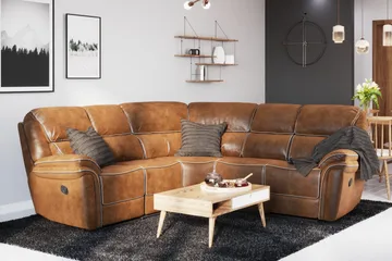 Saranda Hörnsoffa - Brun - Möbler - Vardagsrum - Soffor - Reclinersoffor & Biosoffor