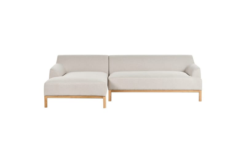 Hörnsoffa Sosjo Beige, ljust trä, Högervänd, Beige, ljust trä, Högervänd