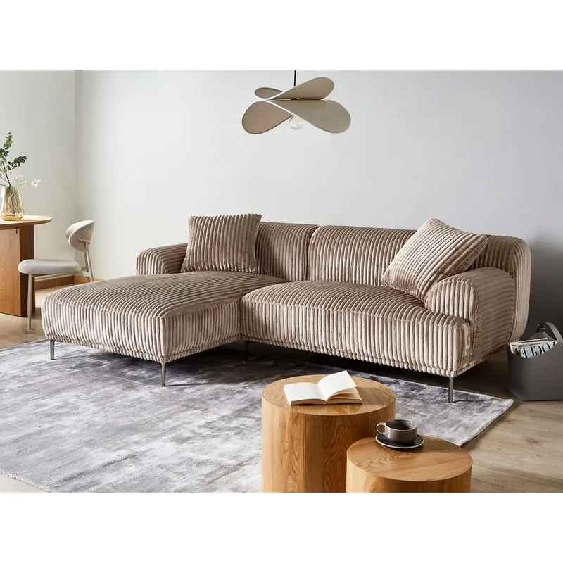 Hörnsoffa Stenum - Ljusbrun, mässing/Högervänd - Möbler - Vardagsrum - Soffor - Hörnsoffor