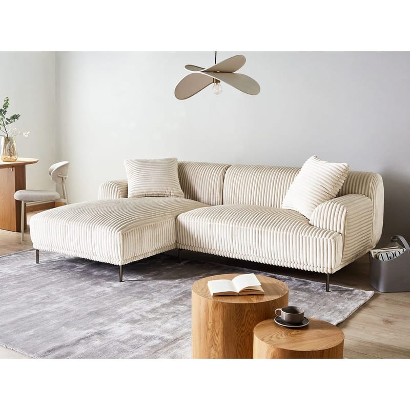 Hörnsoffa Stenum - Vit, mässing/Högervänd - Möbler - Vardagsrum - Soffor - Howardsoffor