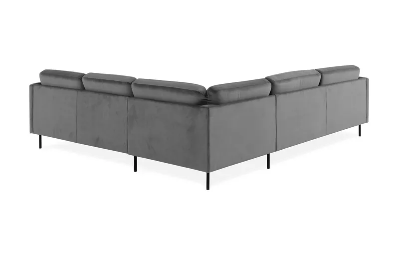 Teodin Hörnsoffa Large Sammet - Ljusgrå - Möbler - Vardagsrum - Soffor - Hörnsoffor