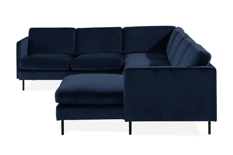 Teodin Hörnsoffa med Divan Höger Sammet - Blå - Möbler - Vardagsrum - Soffor - Hörnsoffor