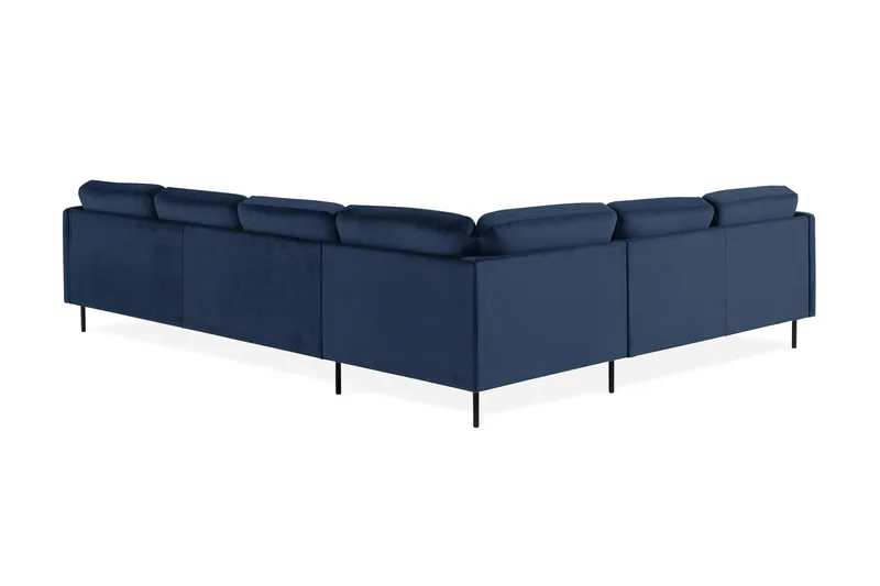 Teodin Hörnsoffa med Divan Höger Sammet - Blå - Möbler - Vardagsrum - Soffor - Hörnsoffor