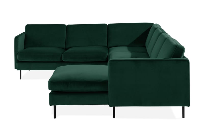 Teodin Hörnsoffa med Divan Höger Sammet - Grön - Möbler - Vardagsrum - Soffor - Hörnsoffor