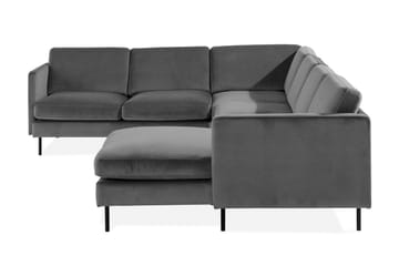 Teodin Hörnsoffa med Divan Höger Sammet - Ljusgrå - Möbler - Vardagsrum - Soffor - Hörnsoffor
