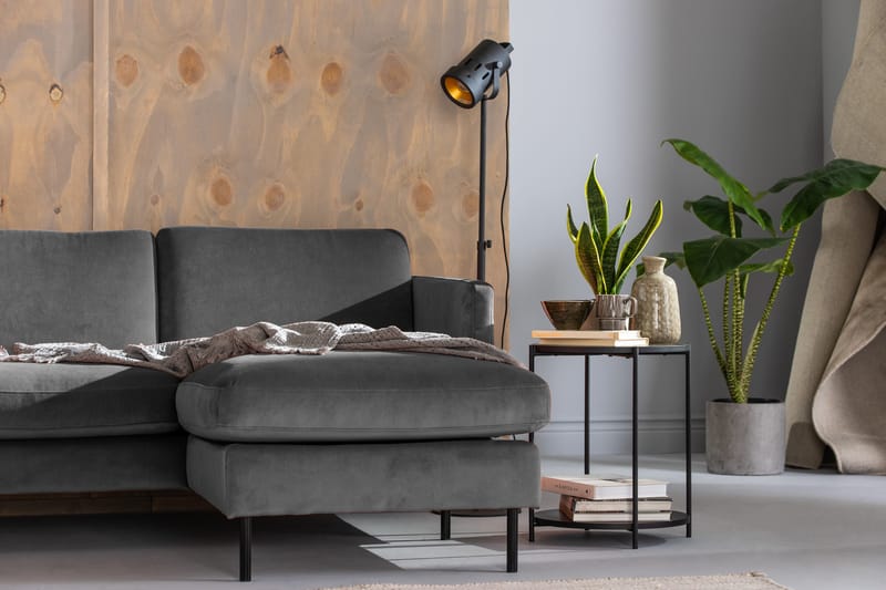 Teodin Hörnsoffa med Divan Höger Sammet - Ljusgrå - Möbler - Vardagsrum - Soffor - Hörnsoffor