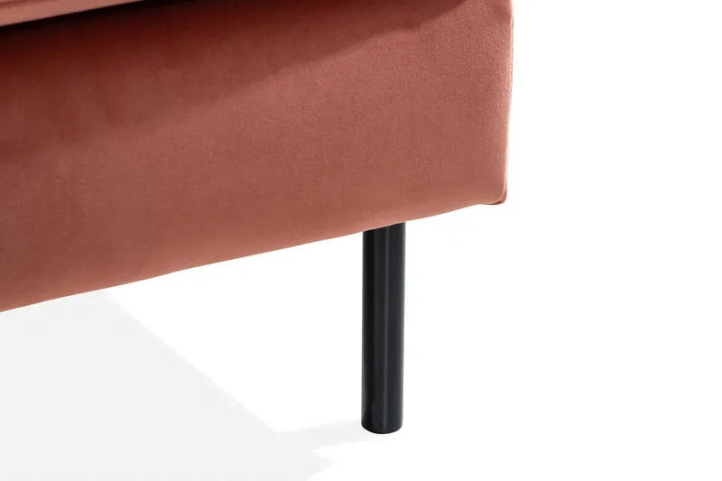 Teodin Hörnsoffa med Divan Höger Sammet - Rosa - Möbler - Vardagsrum - Soffor - Hörnsoffor