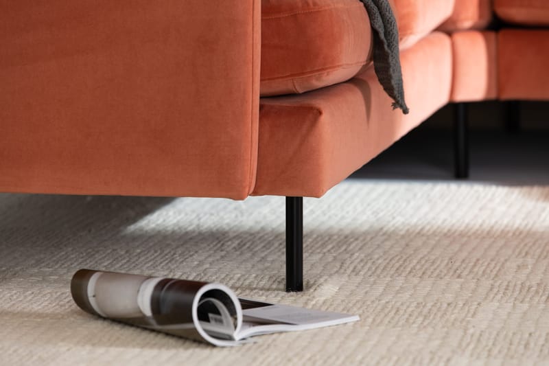 Teodin Hörnsoffa med Divan Höger Sammet - Rosa - Möbler - Vardagsrum - Soffor - Hörnsoffor