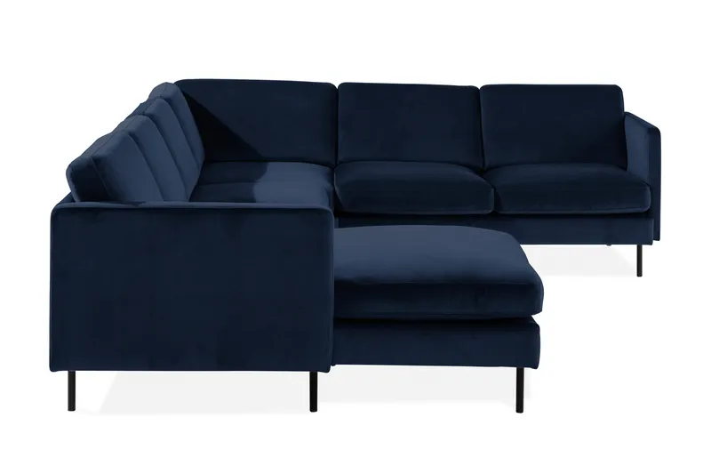 Teodin Hörnsoffa med Divan Vänster Sammet - Blå - Möbler - Vardagsrum - Soffor - Hörnsoffor