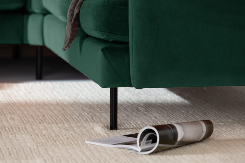 Teodin Hörnsoffa med Divan Vänster Sammet - Grön - Möbler - Vardagsrum - Soffor - Hörnsoffor