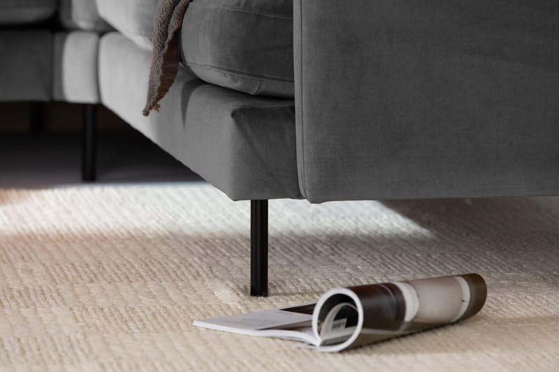 Teodin Hörnsoffa med Divan Vänster Sammet - Ljusgrå - Möbler - Vardagsrum - Soffor - Hörnsoffor