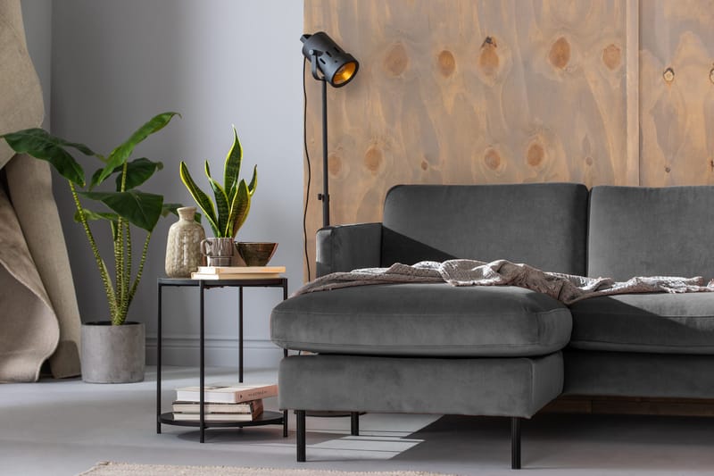 Teodin Hörnsoffa med Divan Vänster Sammet - Ljusgrå - Möbler - Vardagsrum - Soffor - Hörnsoffor