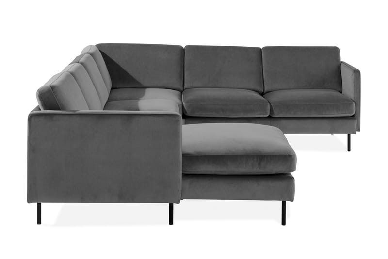 Teodin Hörnsoffa med Divan Vänster Sammet - Ljusgrå - Möbler - Vardagsrum - Soffor - Hörnsoffor