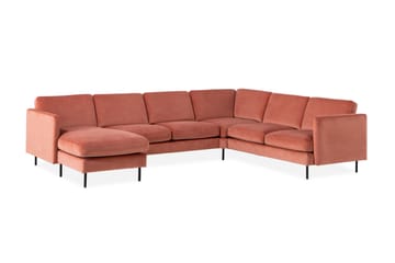 Teodin Hörnsoffa med Divan Vänster Sammet - Rosa - Möbler - Vardagsrum - Soffor - Hörnsoffor