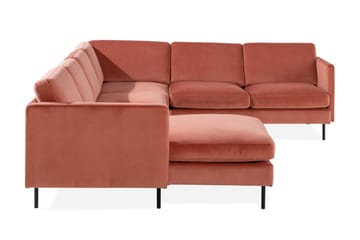 Teodin Hörnsoffa med Divan Vänster Sammet - Rosa - Möbler - Vardagsrum - Soffor - Hörnsoffor