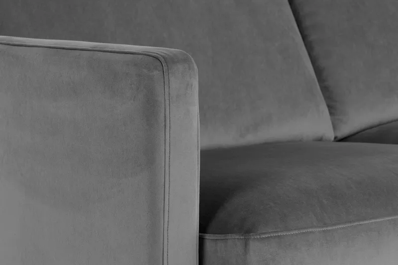 Teodin Hörnsoffa Sammet - Ljusgrå - Möbler - Vardagsrum - Soffor - Hörnsoffor