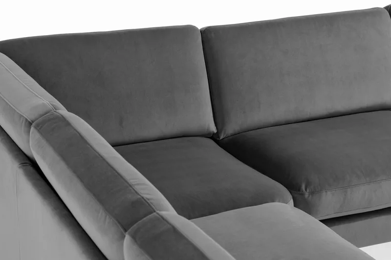 Teodin Hörnsoffa Sammet - Ljusgrå - Möbler - Vardagsrum - Soffor - Hörnsoffor