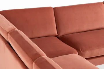 Teodin Hörnsoffa Sammet - Rosa - Möbler - Vardagsrum - Soffor - Hörnsoffor