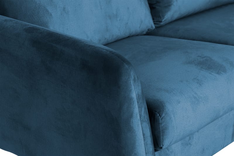 Trend 5-sits Högervänd L-formad Hörnsoffa med Divan i Sammet - Blå - Möbler - Vardagsrum - Soffor - Hörnsoffor