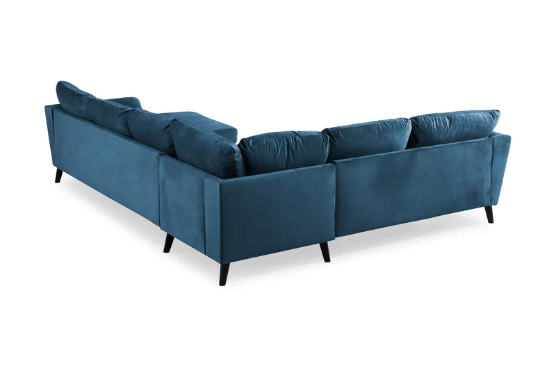 Trend 5-sits Högervänd L-formad Hörnsoffa med Divan i Sammet - Blå - Möbler - Vardagsrum - Soffor - Hörnsoffor
