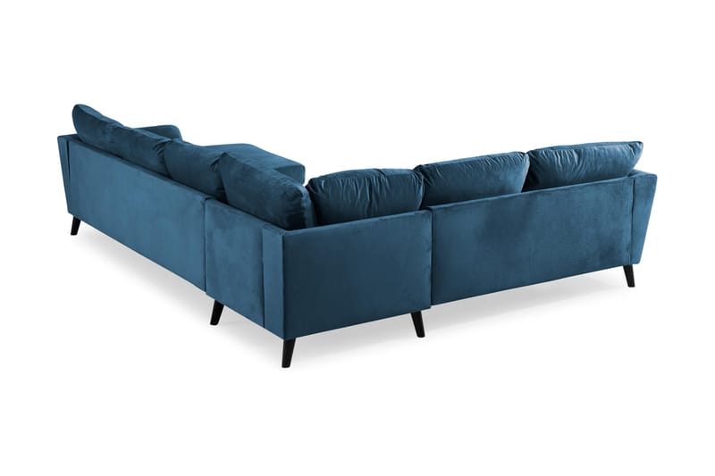 Trend 5-sits Högervänd L-formad Hörnsoffa med Divan i Sammet - Blå - Möbler - Vardagsrum - Soffor - Hörnsoffor