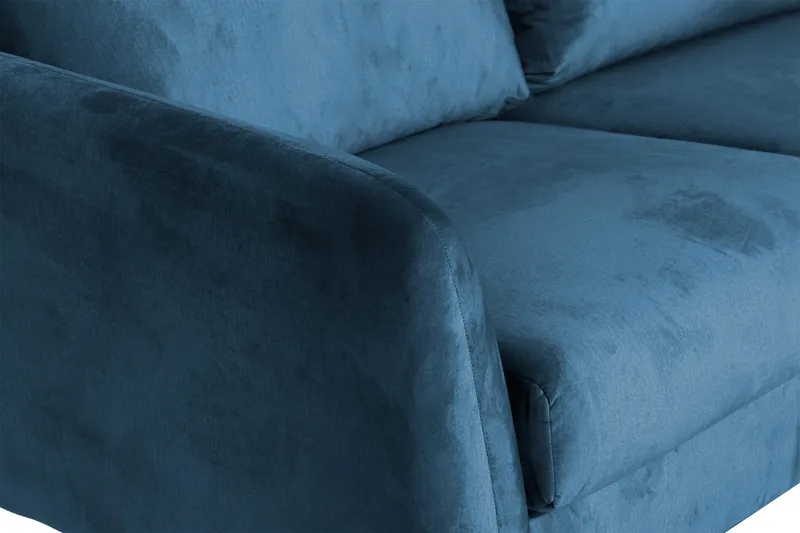 Trend 5-sits Högervänd L-formad Hörnsoffa med Divan i Sammet - Blå - Möbler - Vardagsrum - Soffor - Hörnsoffor