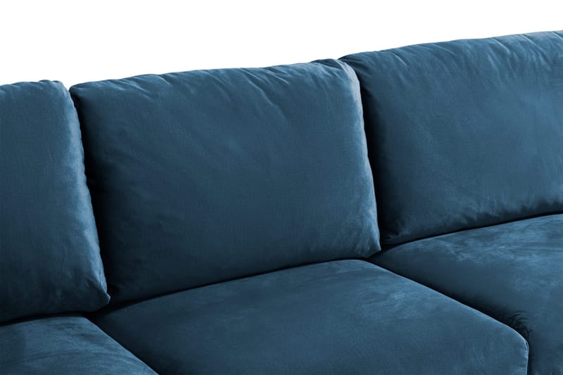 Trend 5-sits Högervänd L-formad Hörnsoffa med Divan i Sammet - Blå - Möbler - Vardagsrum - Soffor - Hörnsoffor