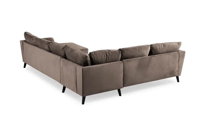 Trend 5-sits Högervänd L-formad H örnsoffa med Divan i Sammet - Brun - Möbler - Vardagsrum - Soffor - Hörnsoffor