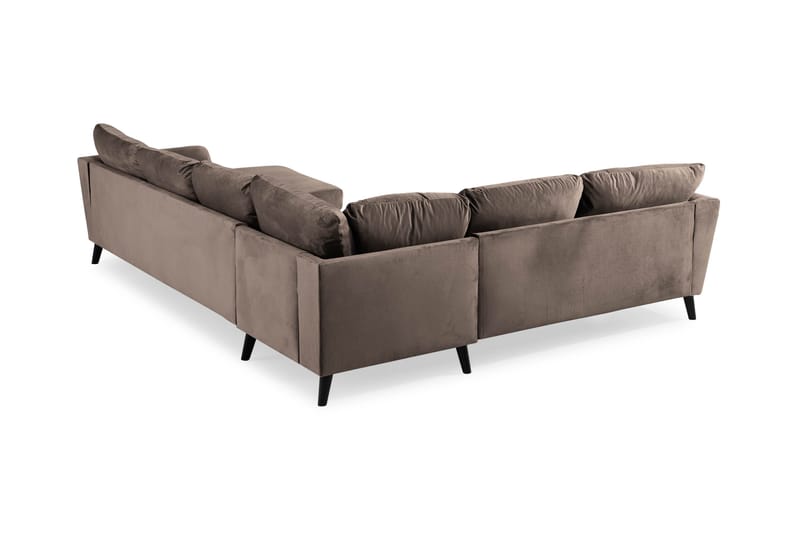 Trend 5-sits Högervänd L-formad Hörnsoffa med Divan i Sammet - Brun - Möbler - Vardagsrum - Soffor - Hörnsoffor