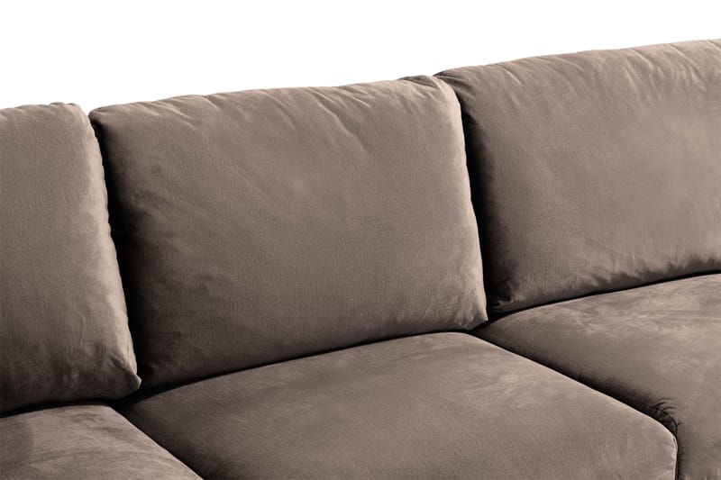 Trend 5-sits Högervänd L-formad Hörnsoffa med Divan i Sammet - Brun - Möbler - Vardagsrum - Soffor - Hörnsoffor