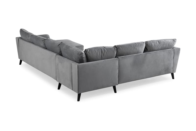 Trend 5-sits Högervänd L-formad Hörnsoffa med Divan i Sammet - Ljusgrå - Möbler - Vardagsrum - Soffor - Hörnsoffor